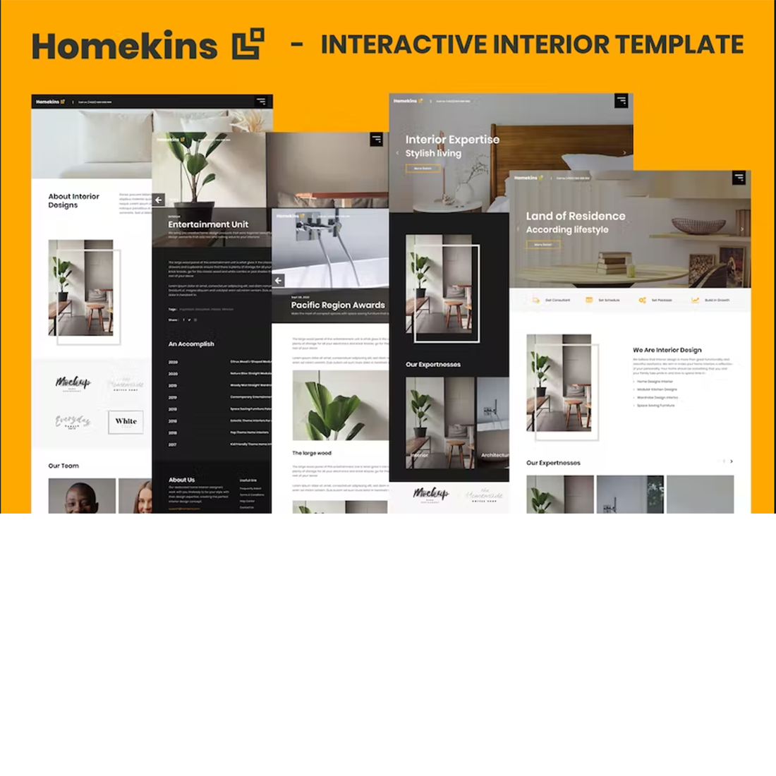 Free Homekins Interactive Interior Template preview image.