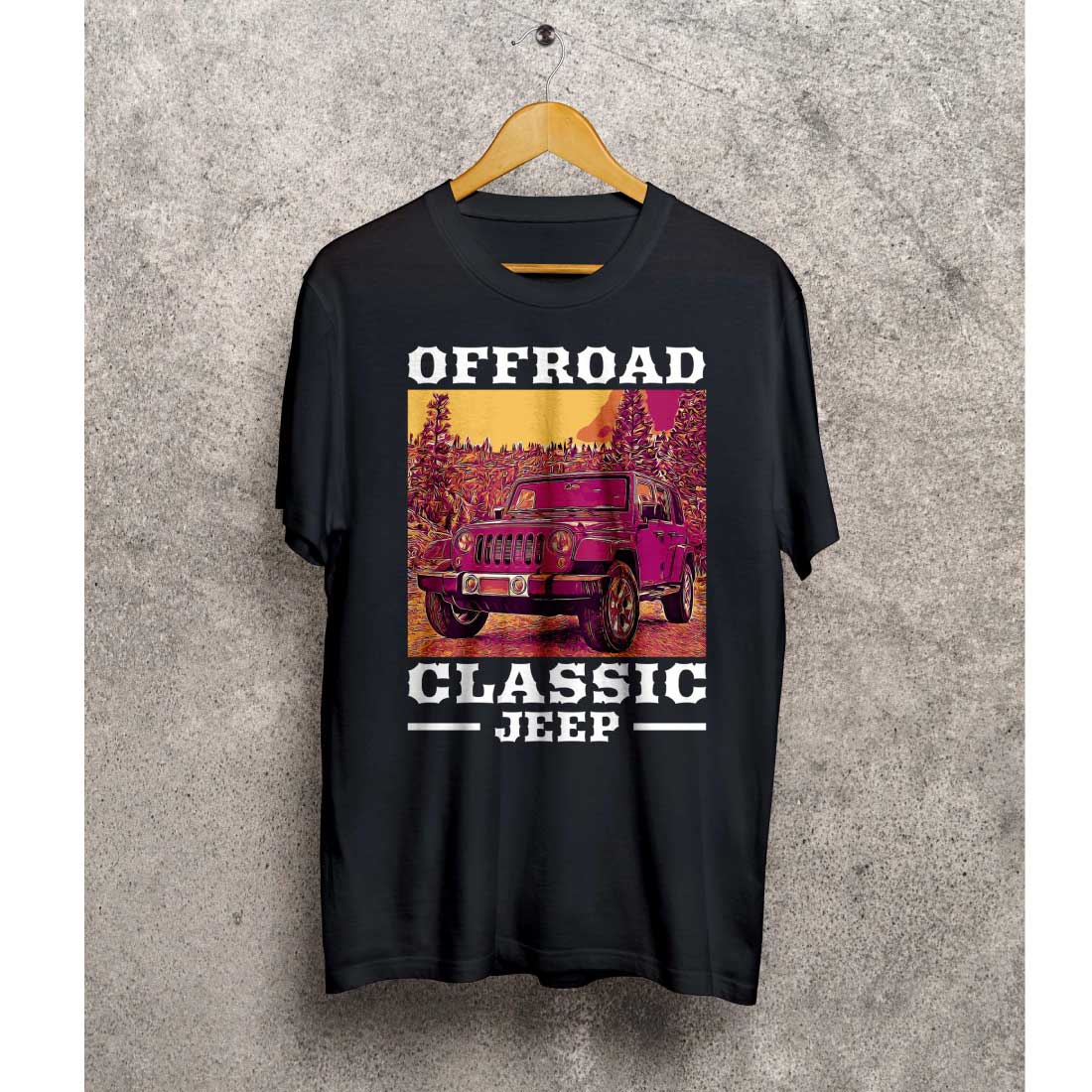 Off Road Classic, Adventure Speedy Car T-shirt Design cover image.