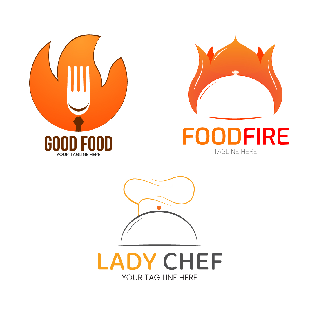 3 Cooking Logo Design bundle 8$ preview image.