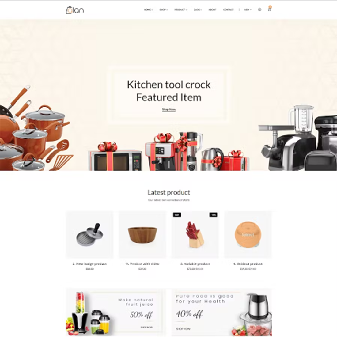 Free Kitchen Accessories Bootstrap 5 HTML Template preview image.