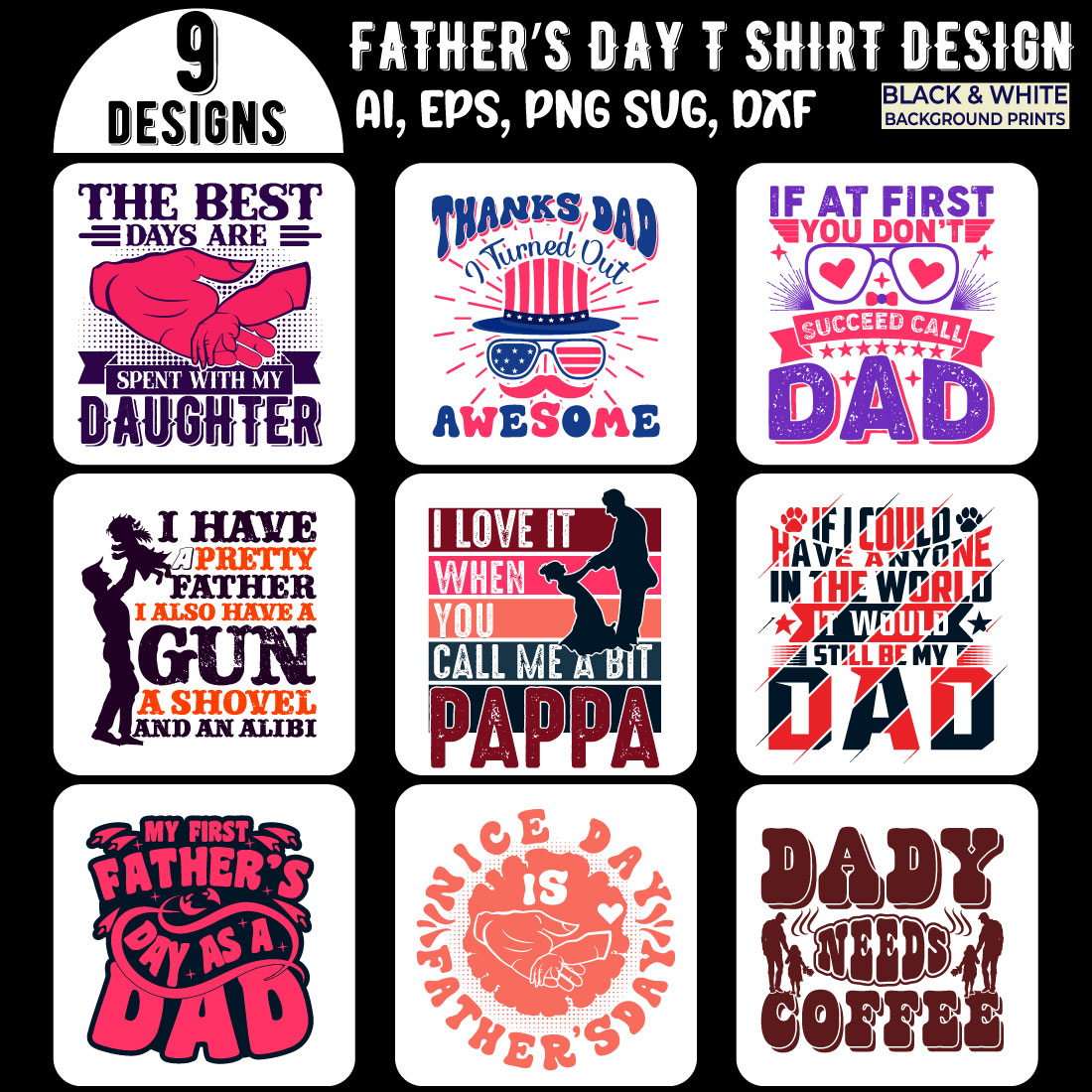 Father's day typography quote t shirt design-3 preview image.