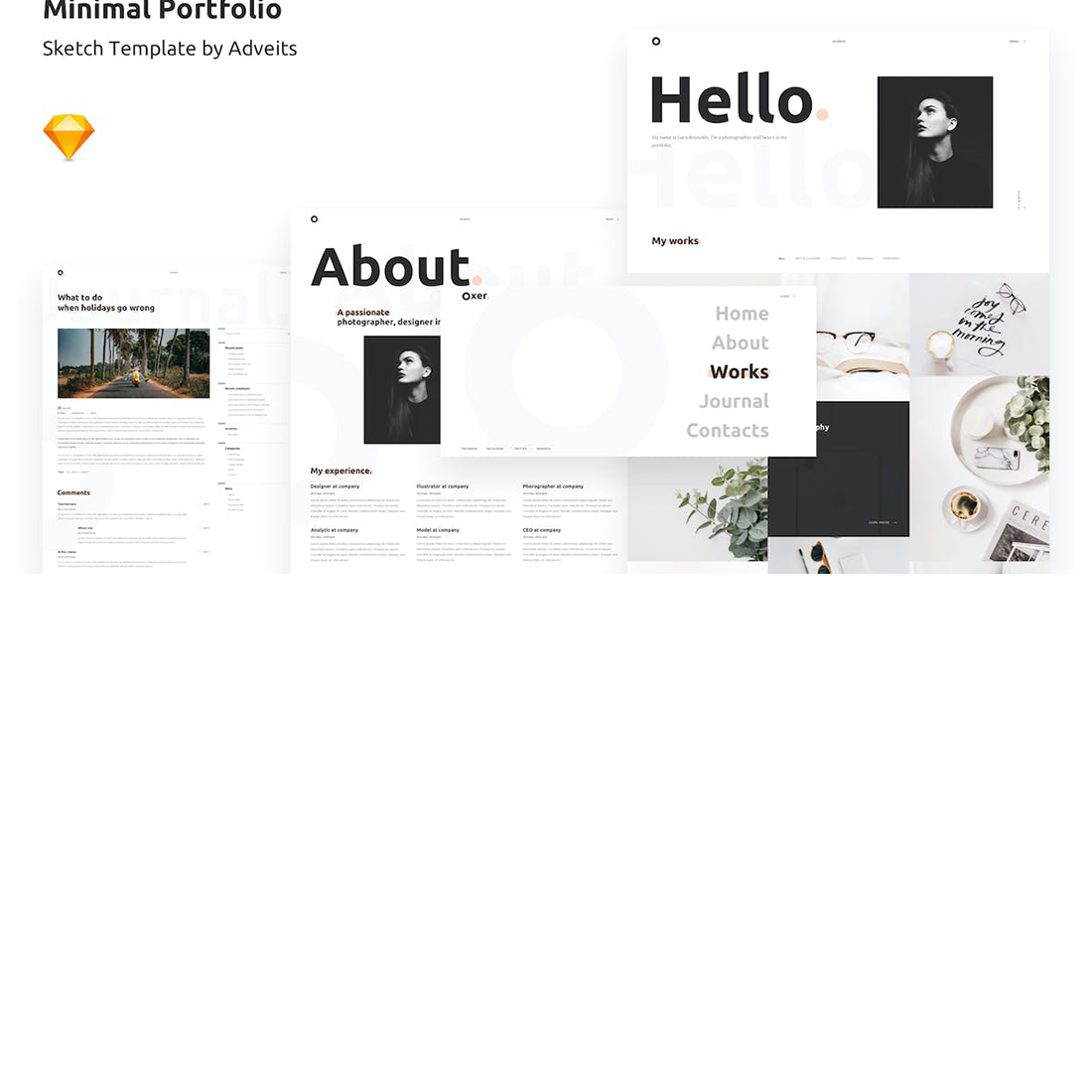 Free Personal Portfolio HTML Template preview image.