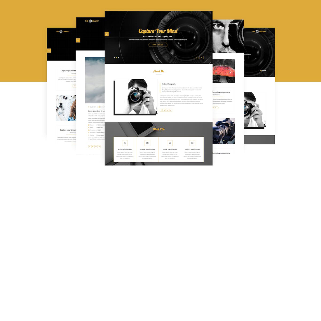 Free Responsive Creative Photography HTML5 Template preview image.