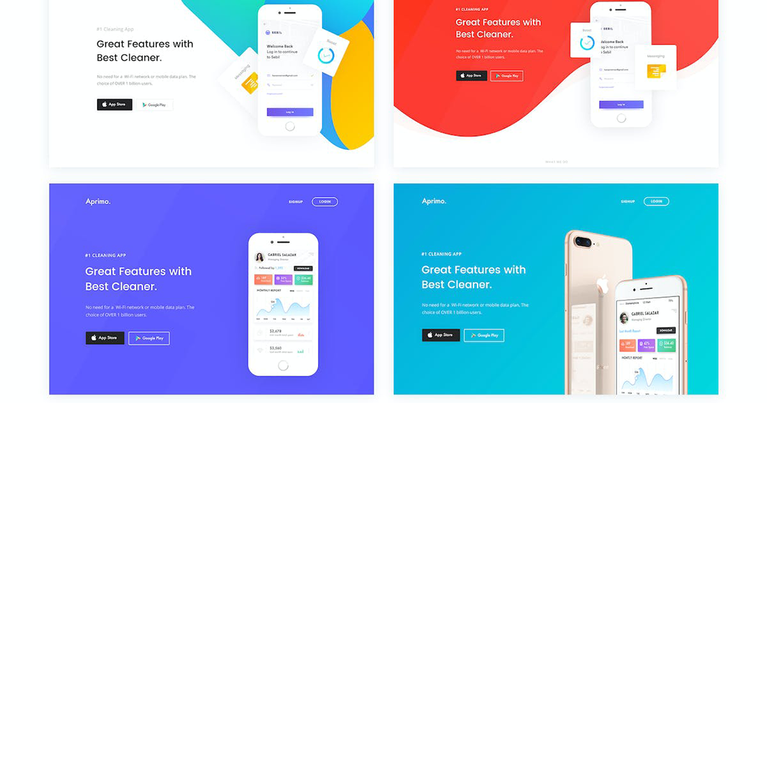 Free Faster App Landing Page Template preview image.