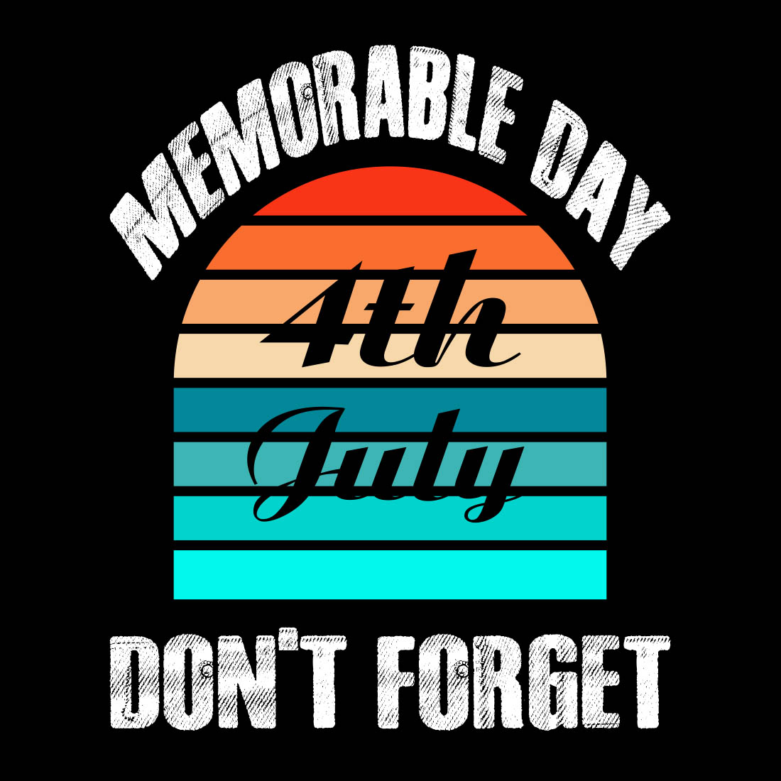 4th July Memorable Day T-shirts Design Template preview image.