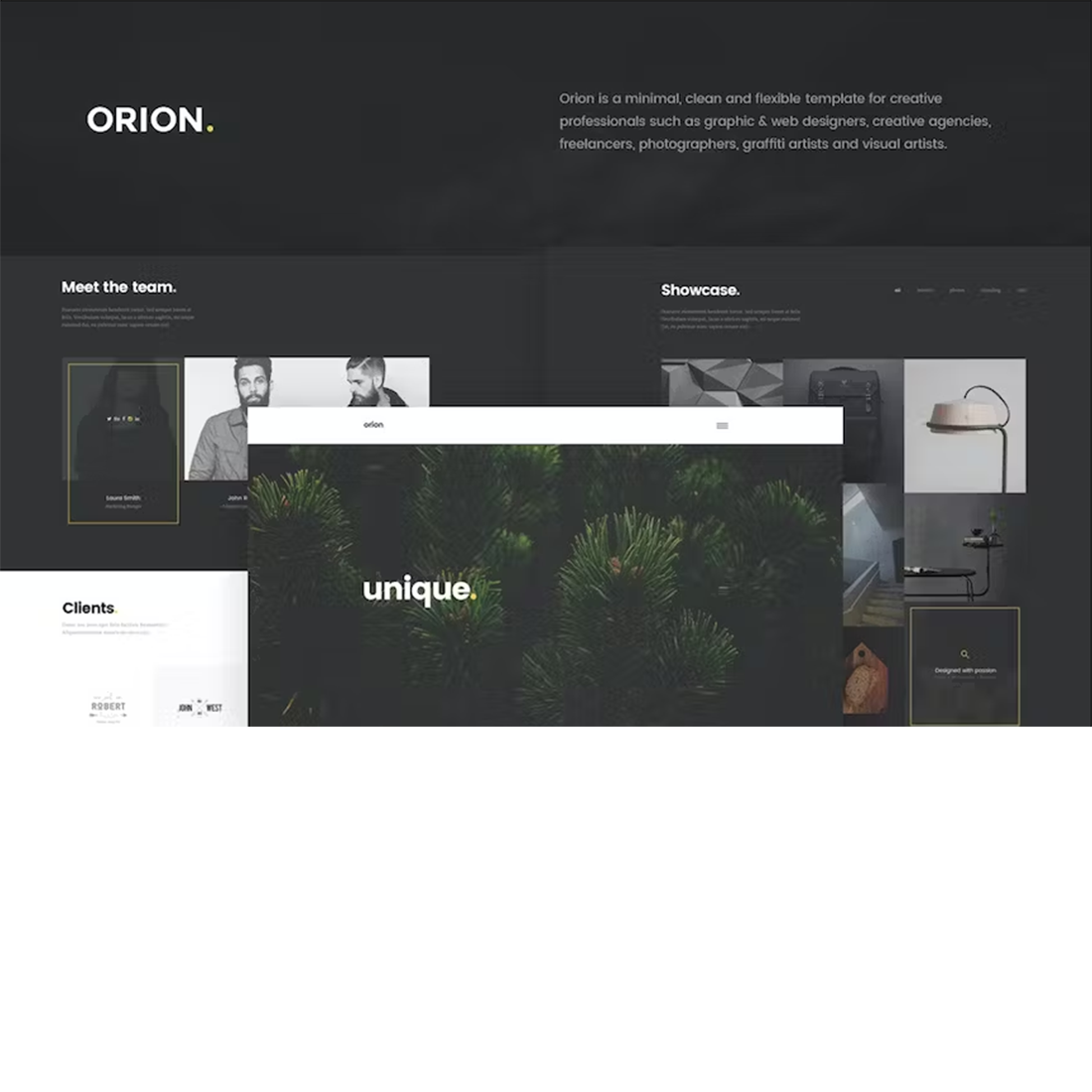 Free Portfolio Website Landing Page Template preview image.