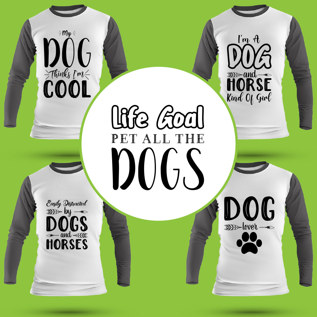 Dog T Shirt Designs Bundle preview image.