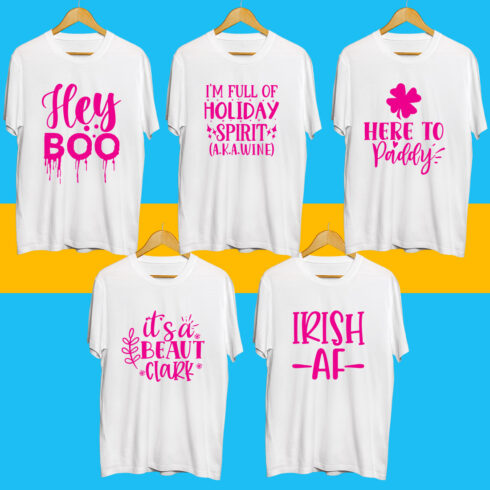 Holiday SVG T Shirt Designs Bundle cover image.