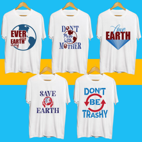 Earth day SVG T Shirt Designs Bundle cover image.