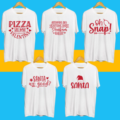Holiday SVG T Shirt Designs Bundle cover image.