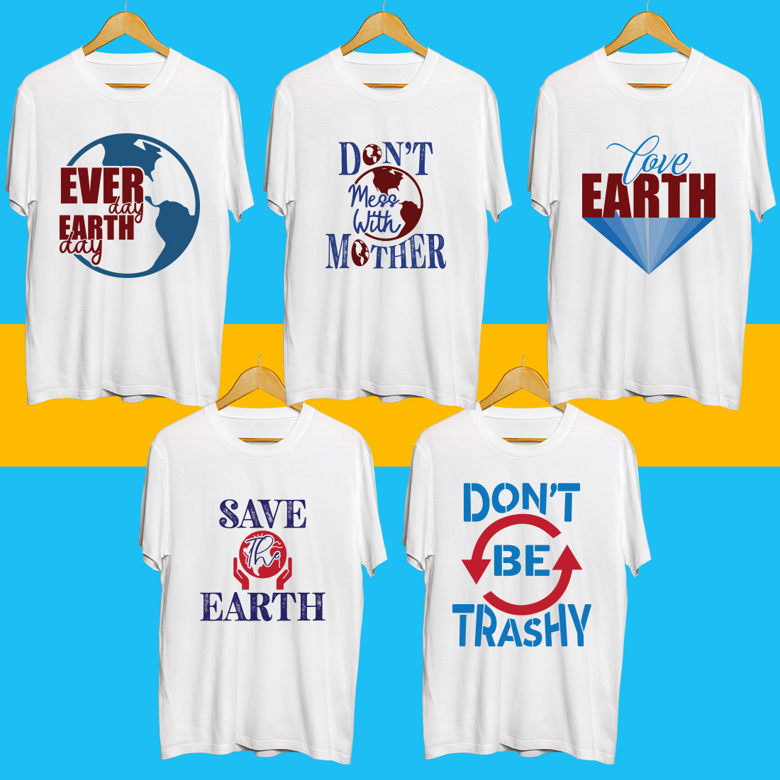 Earth day SVG T Shirt Designs Bundle preview image.