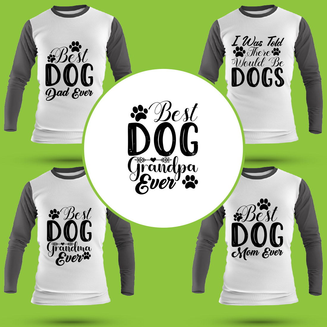 Dog T Shirt Designs Bundle preview image.