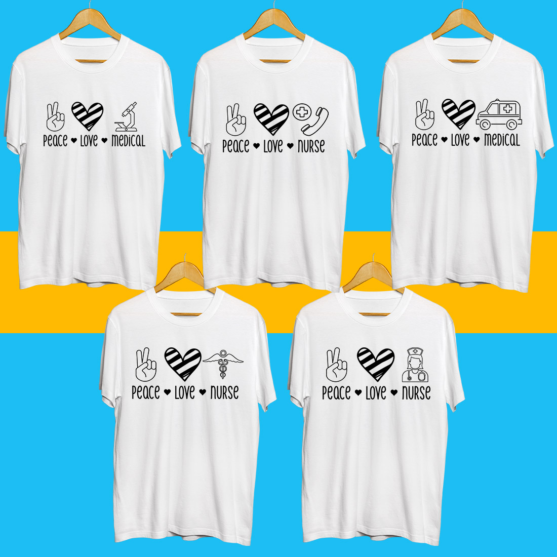 Peace love SVG Bundle cover image.