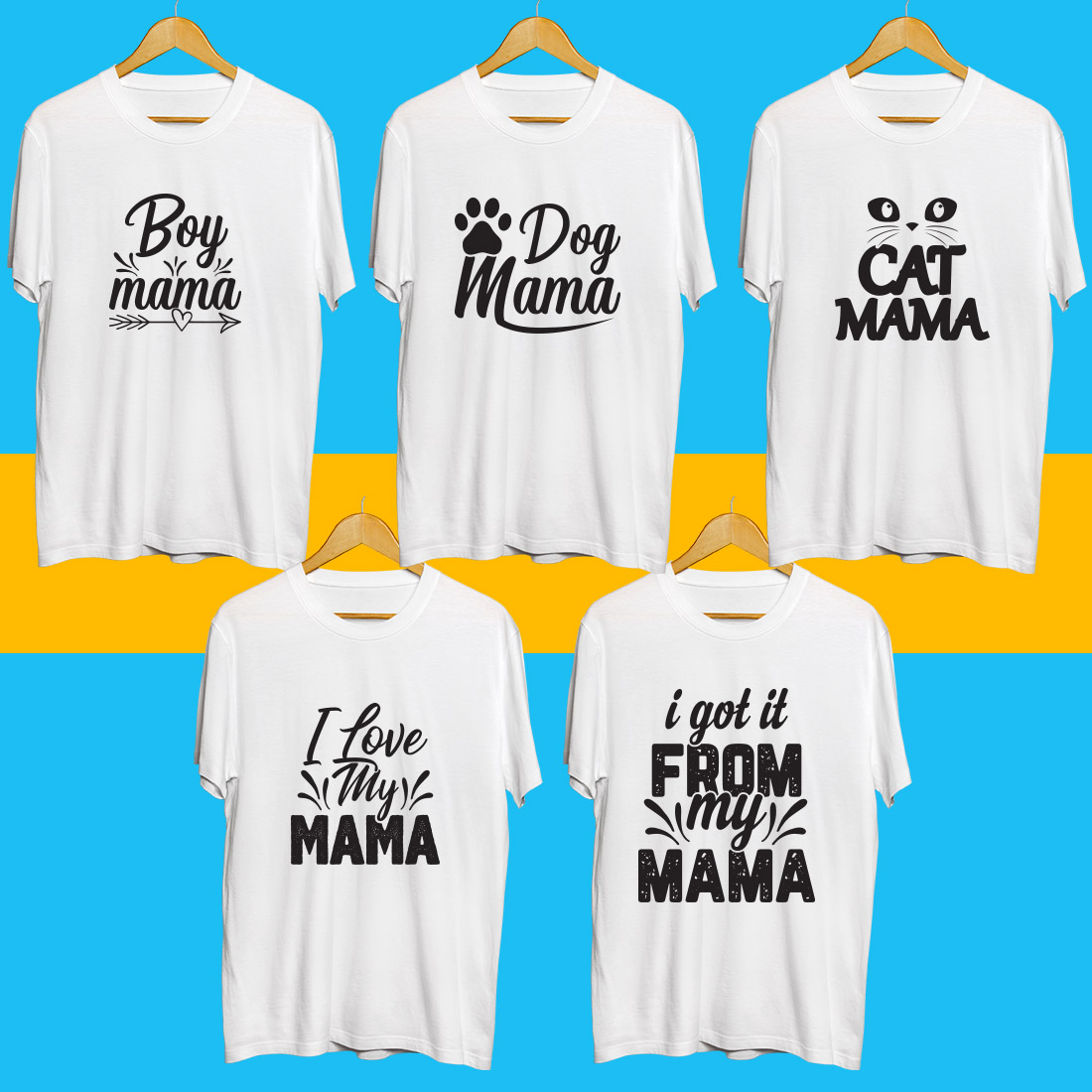 Mama T Shirt Designs Bundle cover image.