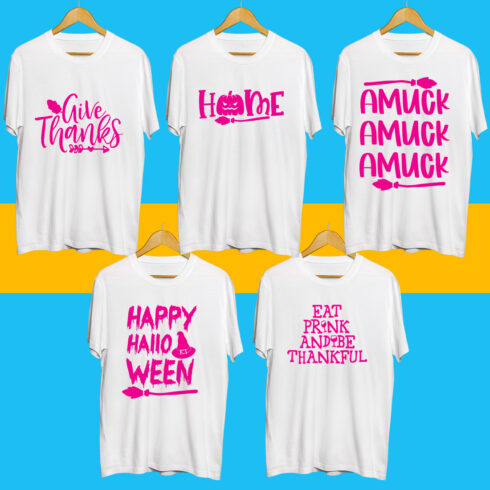 Halloween SVG T Shirt Designs Bundle cover image.