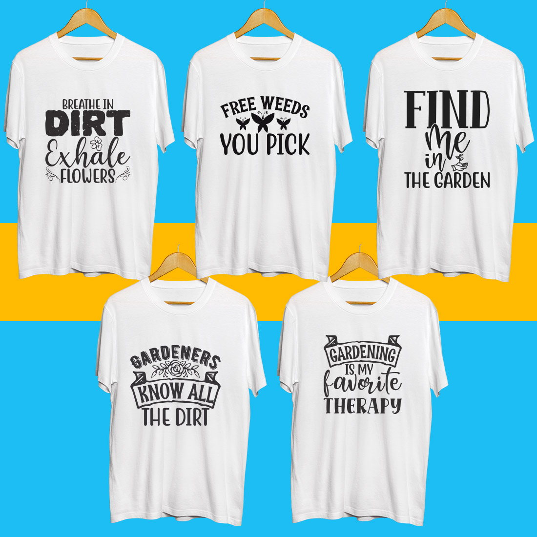 Gardening SVG T Shirt Designs Bundle preview image.