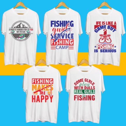 Fishing SVG T Shirt Designs Bundle cover image.