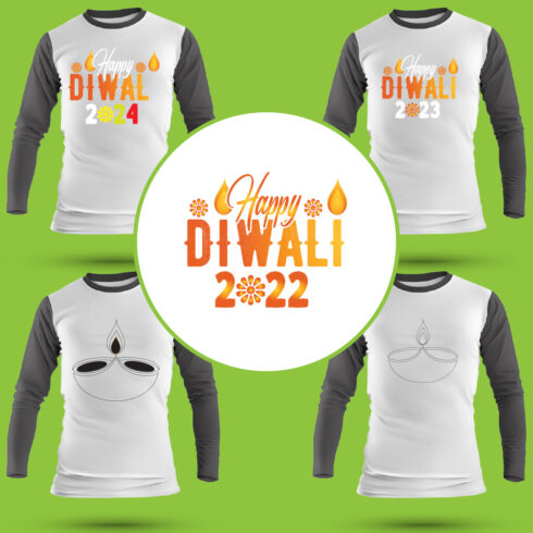 Diwali SVG T Shirt Designs Bundle cover image.