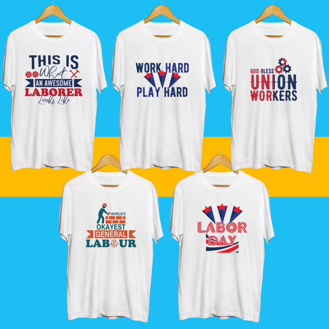 Labor SVG T Shirt Designs Bundle preview image.