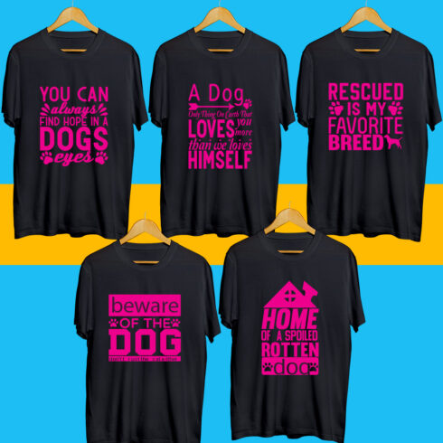 Dog SVG T Shirt Designs Bundle cover image.