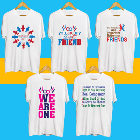 Friendship Day T Shirt Bundle cover image.