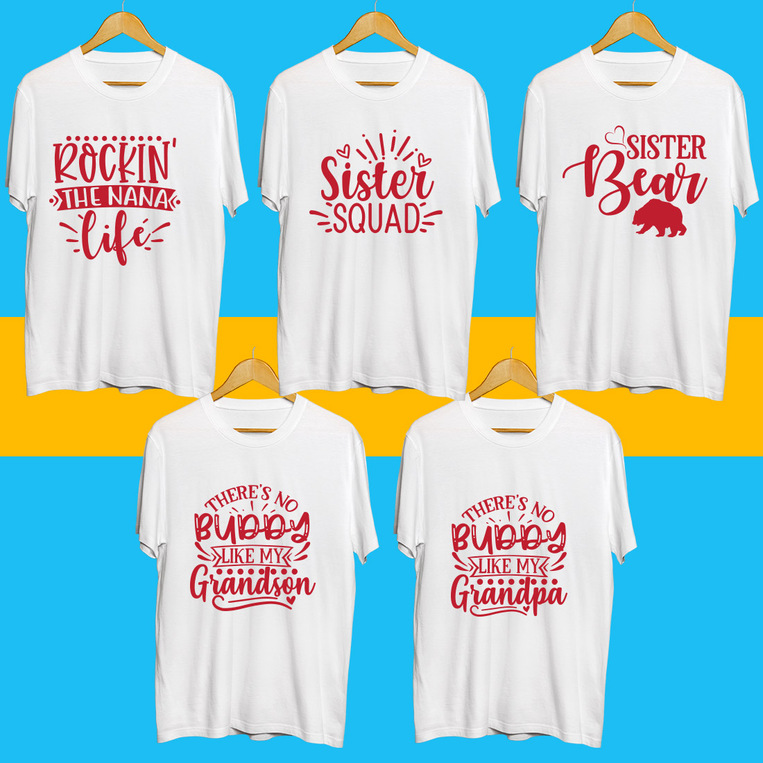 Family SVG T Shirt Designs Bundle cover image.