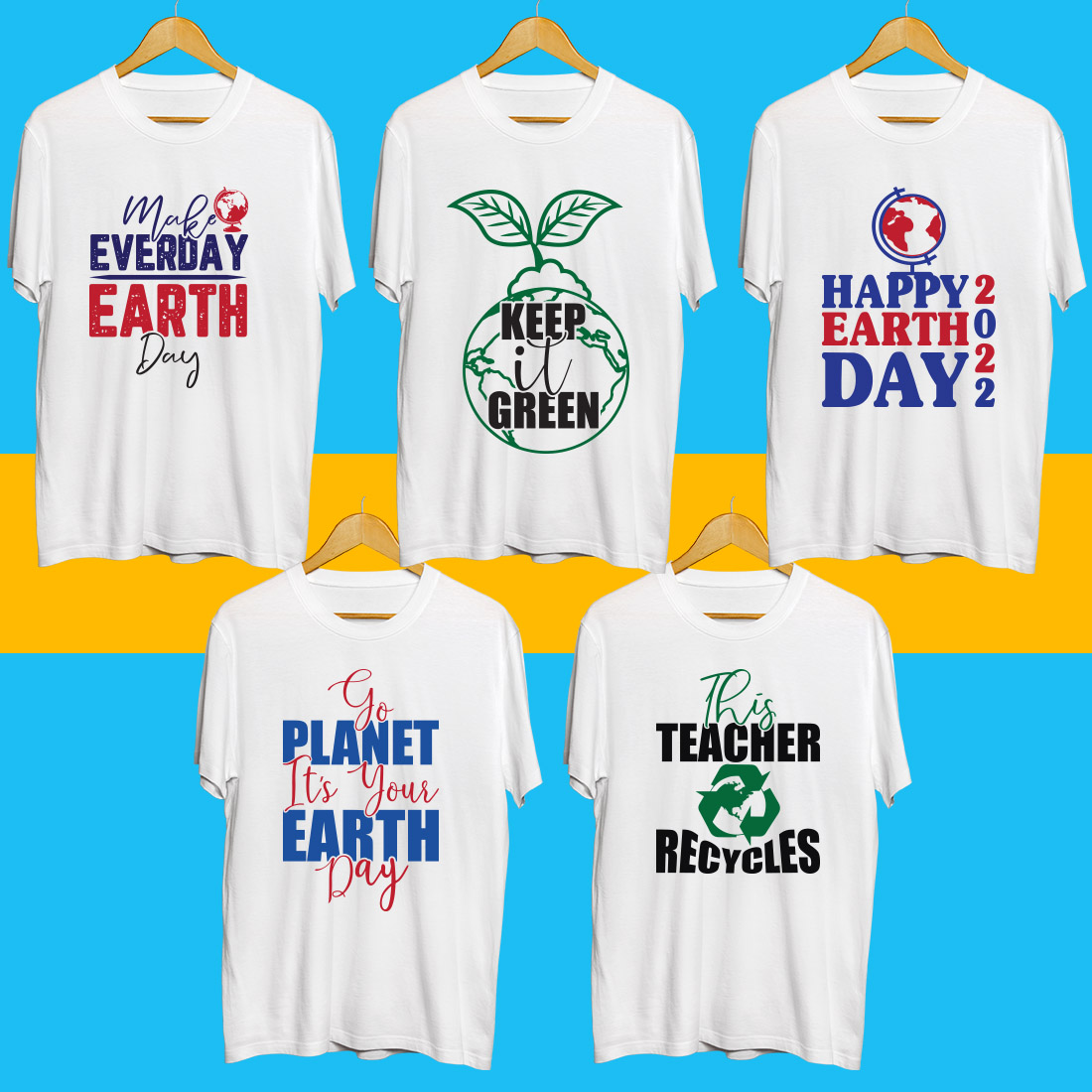 Earth day SVG T Shirt Designs Bundle preview image.