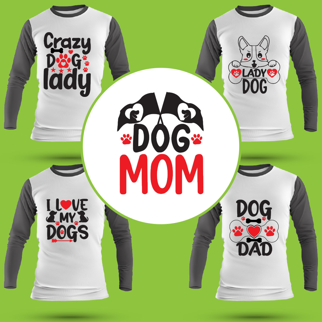 Dog T Shirt Designs Bundle preview image.