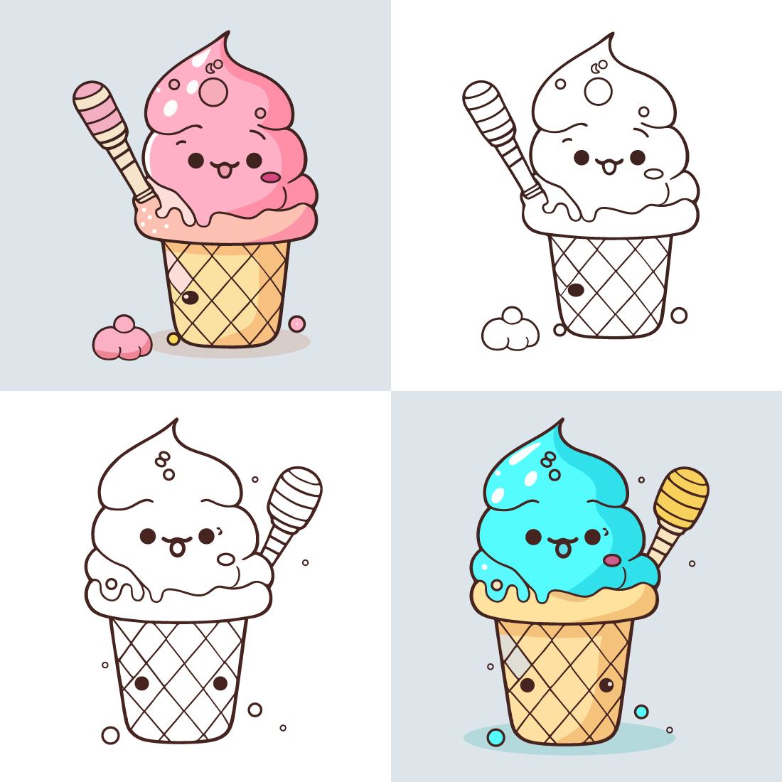 Hand drawing cute ice cream Royalty Free Vector Image-saigonsouth.com.vn