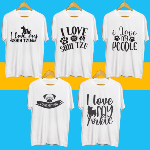 Dog SVG T Shirt Designs Bundle cover image.