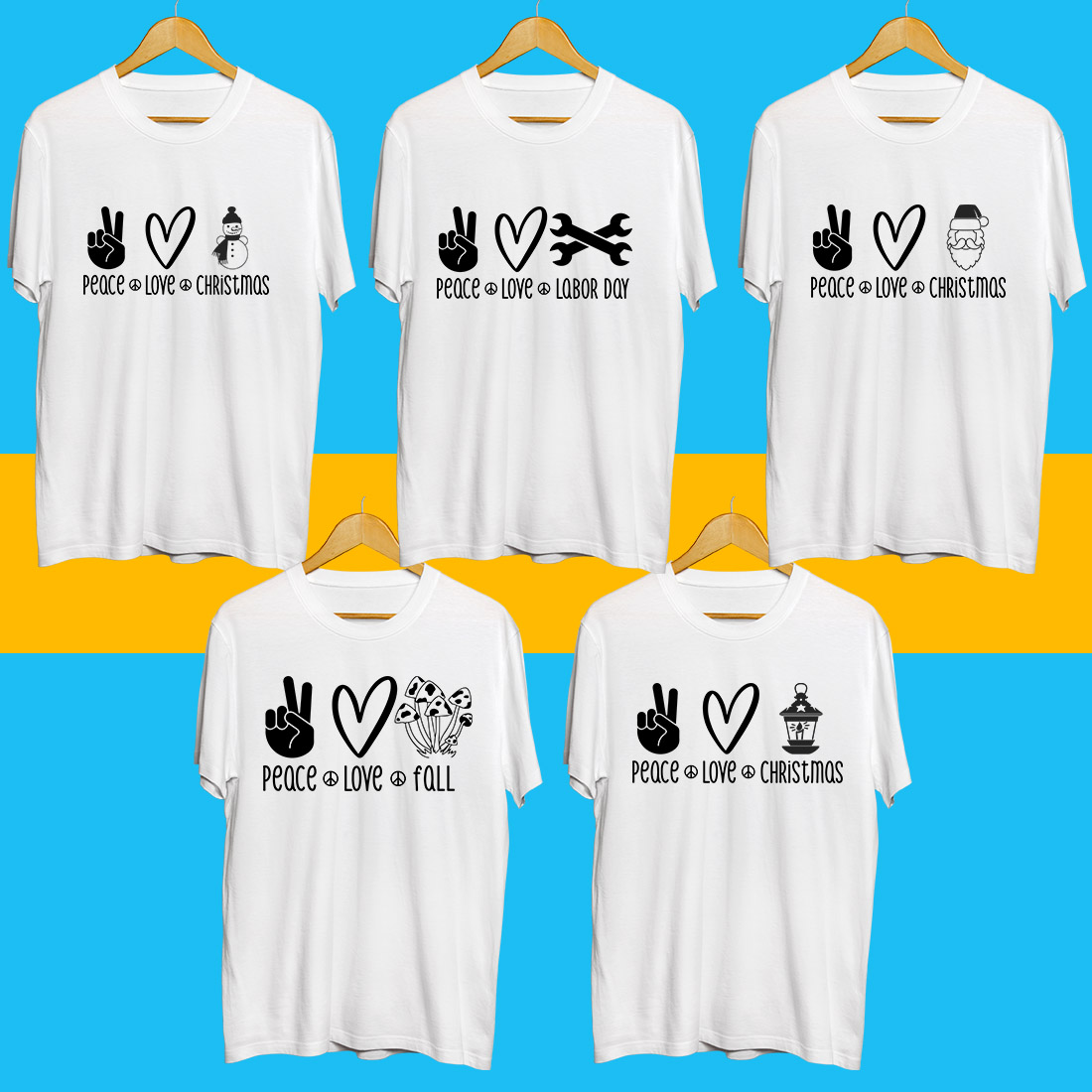 Peace love SVG Bundle preview image.