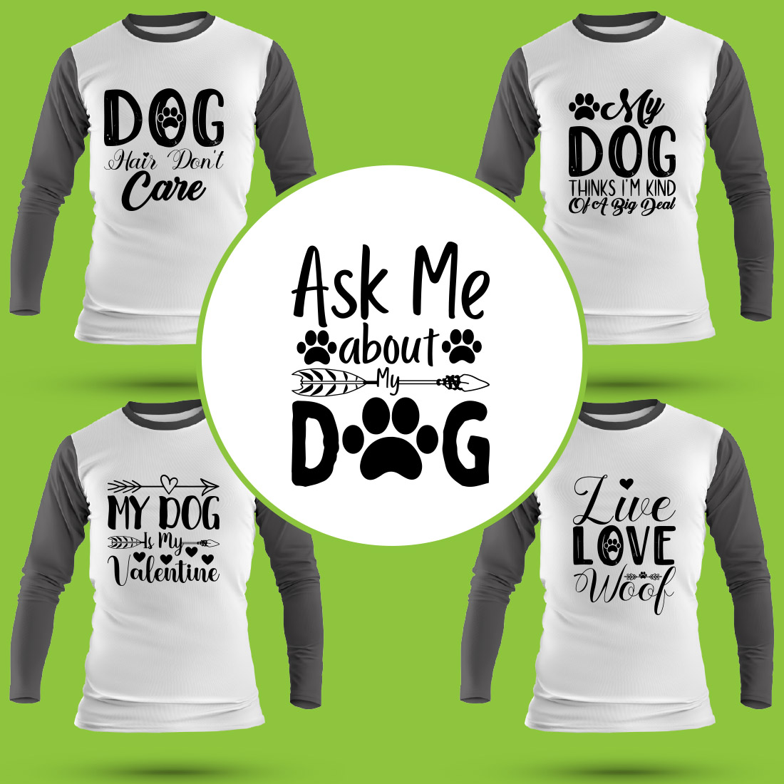 Dog T Shirt Designs Bundle preview image.