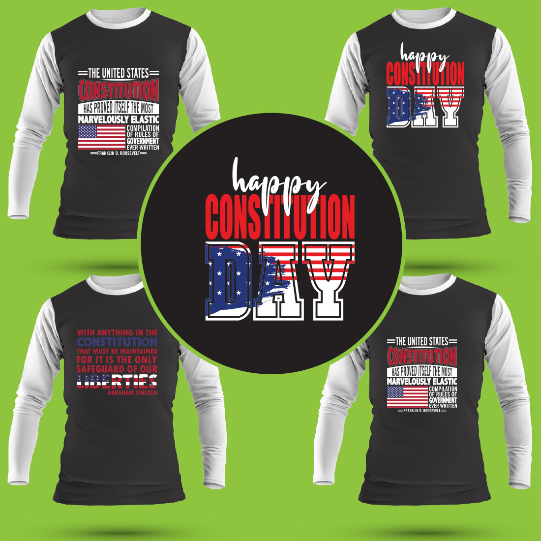 constitution day SVG T Shirt Designs Bundle cover image.