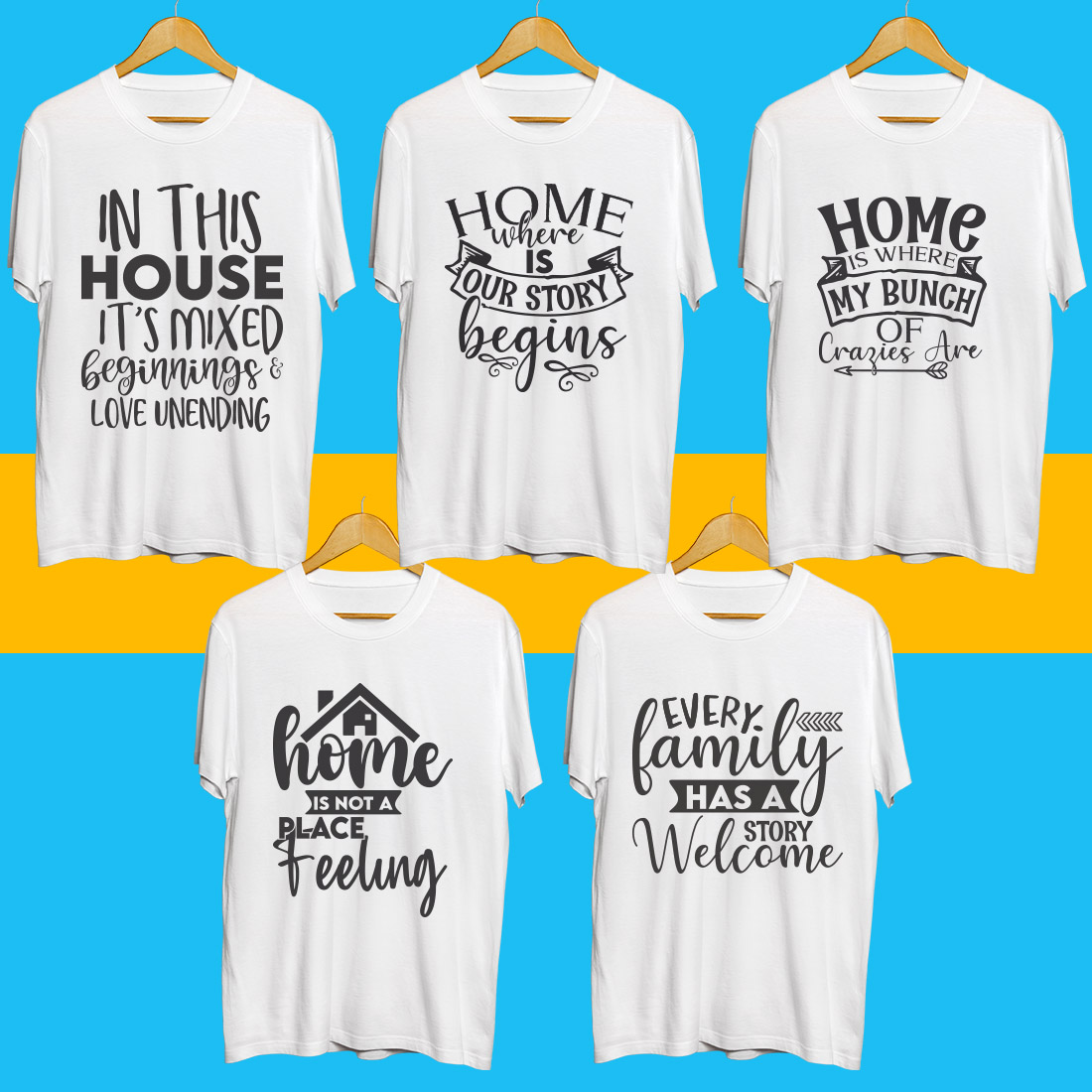 Family SVG T Shirt Designs Bundle cover image.