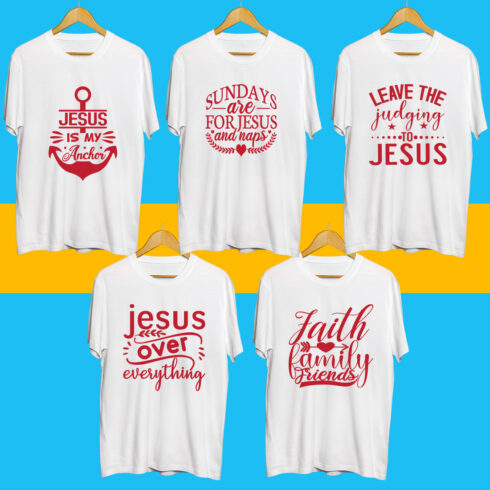 Jesus SVG T Shirt Designs Bundle cover image.