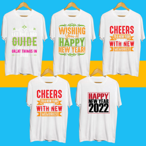 Happy new year SVG Bundle cover image.