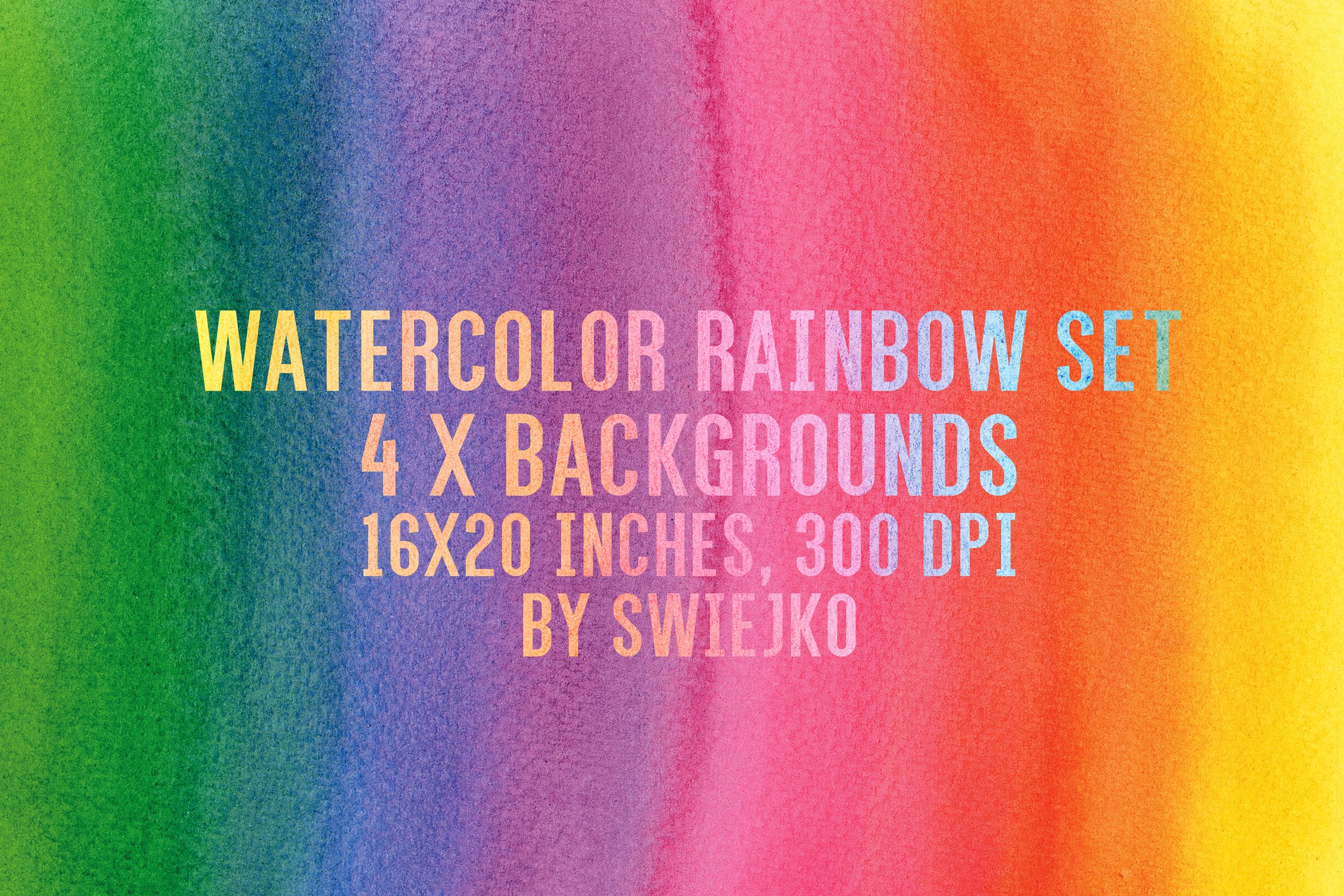 Watercolor Rainbow Background set x4 cover image.