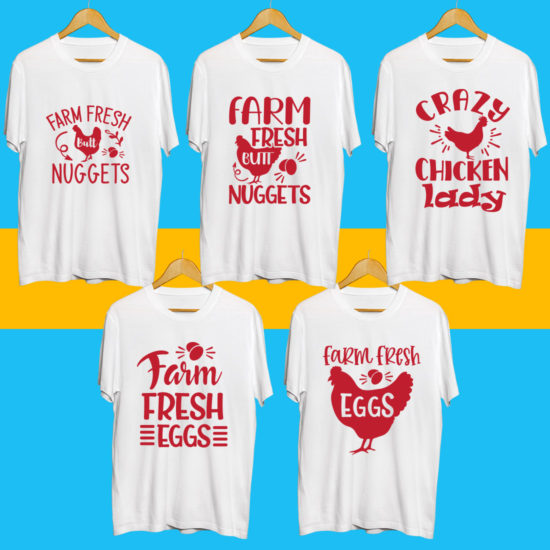 Farm SVG T Shirt Designs Bundle cover image.