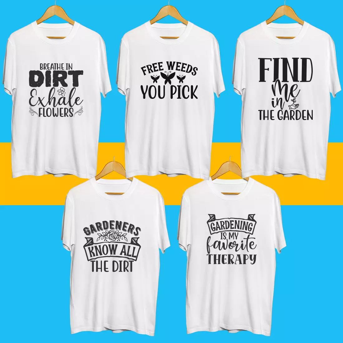 Gardening SVG T Shirt Designs Bundle cover image.