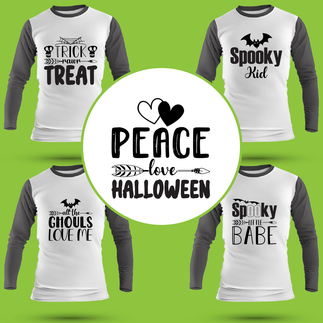 Halloween T Shirt Designs Bundle cover image.