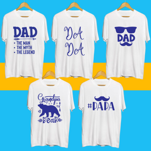 Dad SVG T Shirt Designs Bundle cover image.
