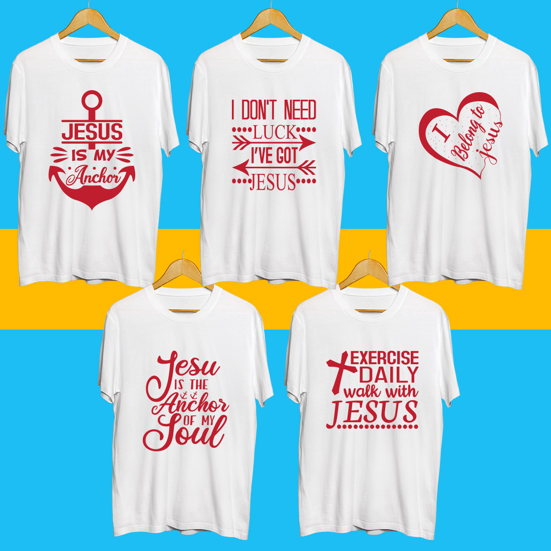 Jesus SVG T Shirt Designs Bundle cover image.