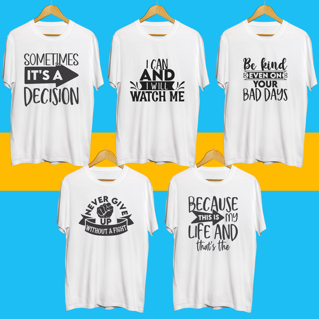 Inspiration SVG T Shirt Designs Bundle cover image.