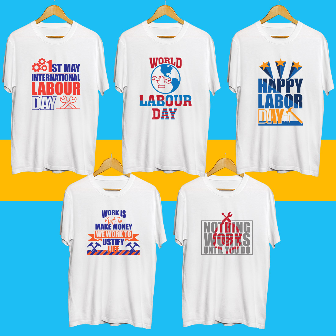 Labor SVG T Shirt Designs Bundle preview image.