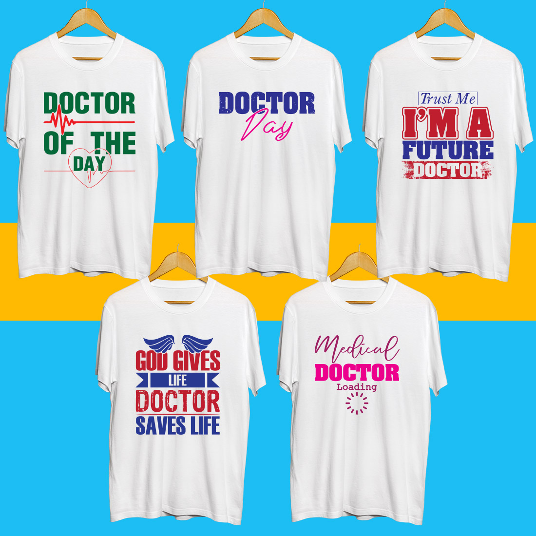 Doctor SVG T Shirt Designs Bundle cover image.