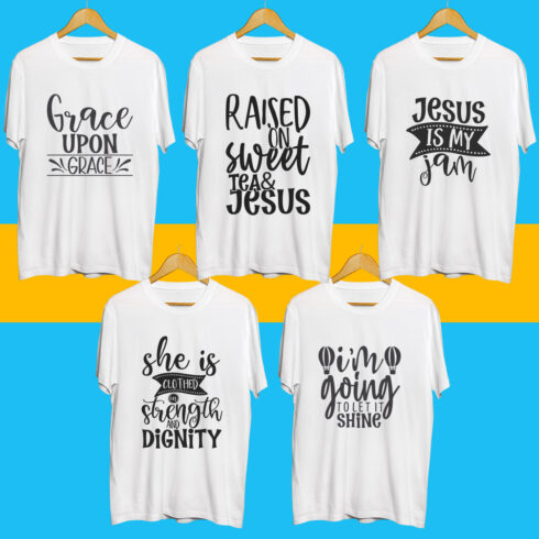 Jesus SVG T Shirt Designs Bundle cover image.