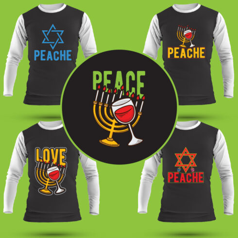 Hanukkah SVG T Shirt Designs Bundle cover image.