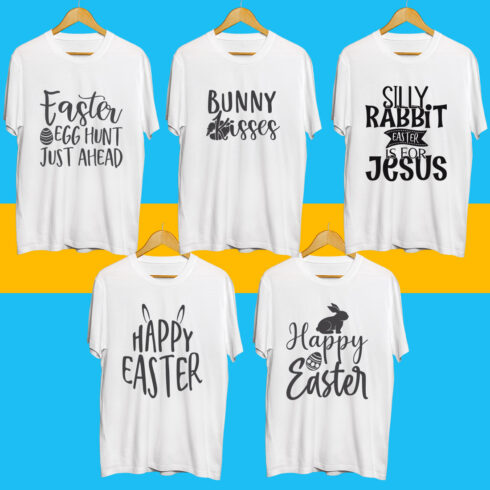 Easter day SVG T Shirt Designs Bundle cover image.
