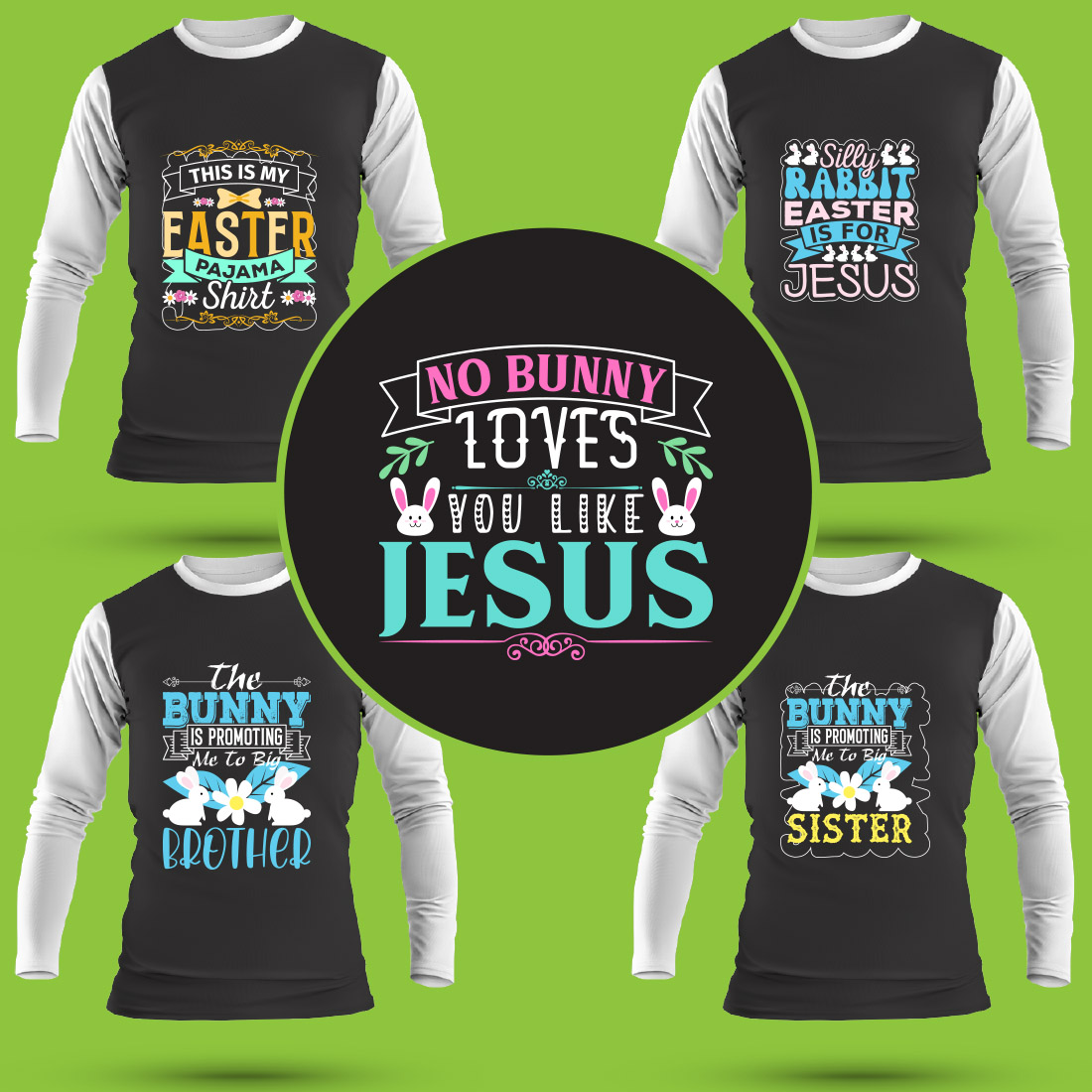 Easter T Shirt Designs Bundle preview image.