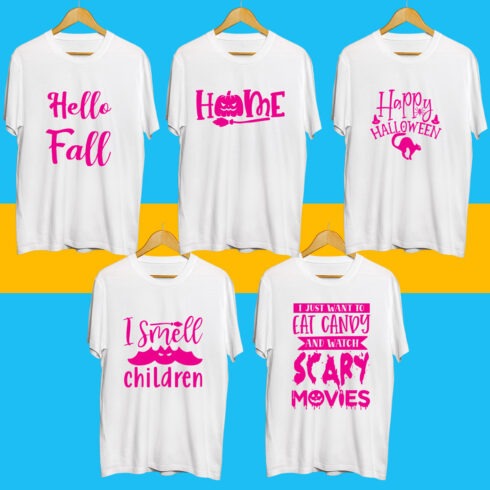 Halloween SVG T Shirt Designs Bundle cover image.